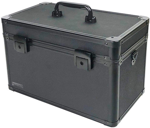 Vaultz Locking Storage Case with Dividers, Large, Tactical Black - VZ00122