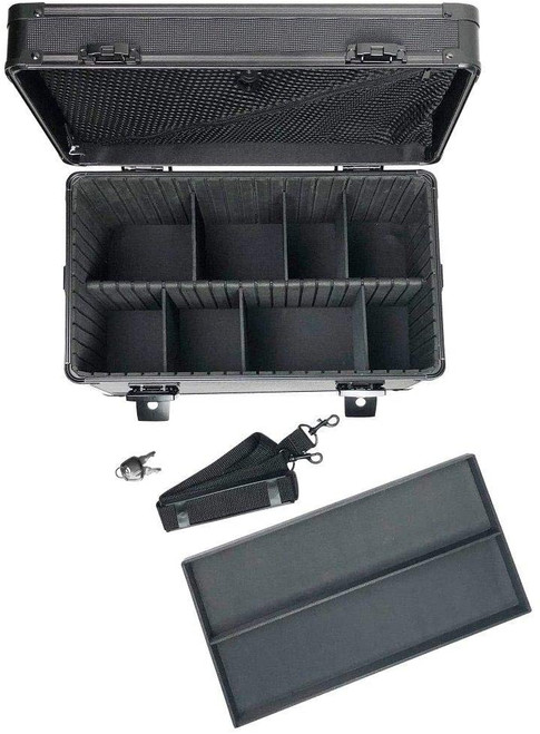 Vaultz Large Locking Storage Case with Dividers, Tactical Black