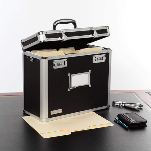 Vaultz Locking Personal File Tote, Letter, Black, 2 Pack - VZ03942