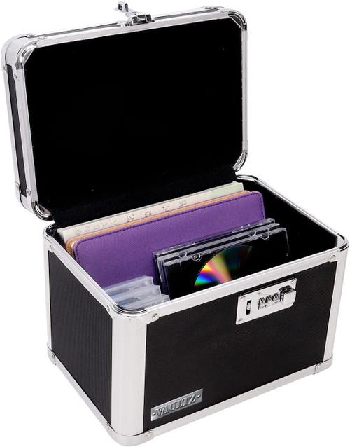 Vaultz Personal Storage Box with Combination Lock - Black