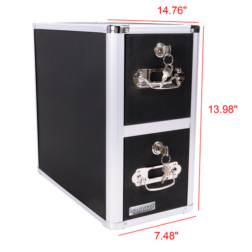 CD File Cabinet - 2 Drawer - Black - Holds 330 CDs - Vaultz - VZ01094