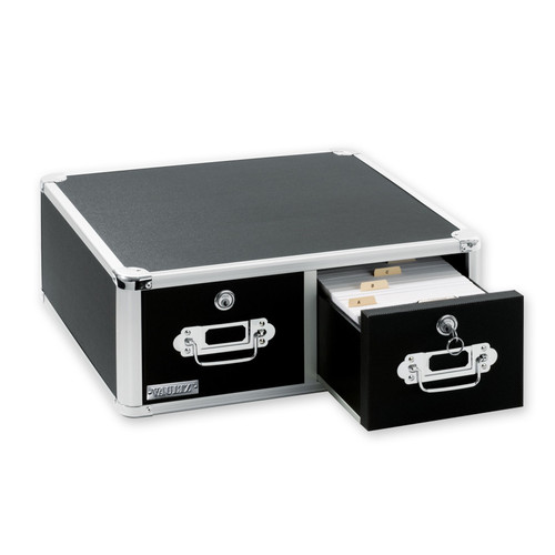Vaultz Locking 4x6 Index Card File Cabinet, Two Drawer, Black - VZ01395
Vaultz Locking 4x6 Index Card File Cabinet, Two Drawer, Black - VZ01395