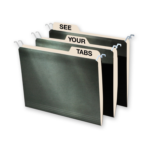 Find It Tab View Letter Size Hanging File Folders, Standard Green, 20 Pack - FT07033