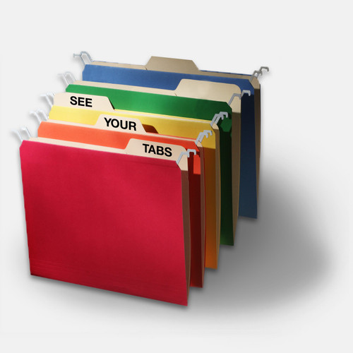 Find It Tab View Letter Size Hanging File Folders, Assorted Colors, 20 Pack - FT07034