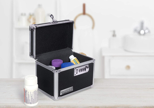 Locking 5x7 Medicine Box Black with Combination Lock - Vaultz