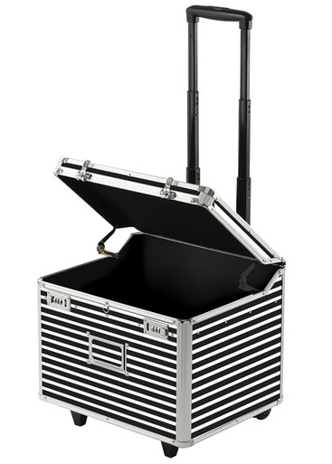 テラフェス シュリンク付きBOX Locking Mobile File Chest, Letter/Legal, Black & White Stripe