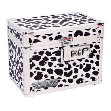 Vaultz Locking Medicine Box with Combination Lock, Black & White