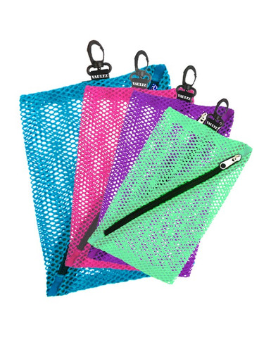 Vaultz Storage Mesh Zipper Pouch Bags Blue and Green 2 Pack NEW