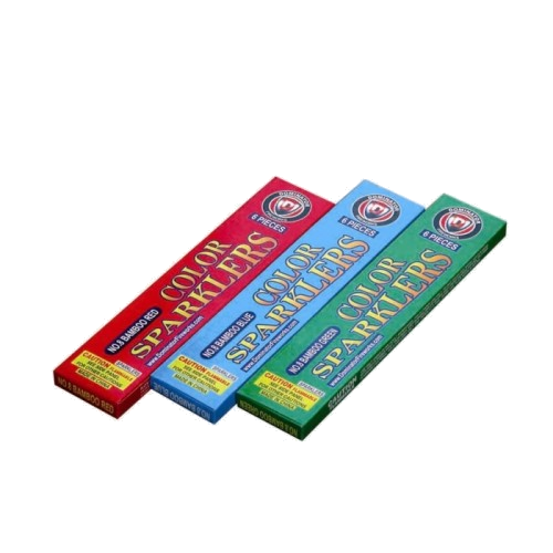 #10 Color Bamboo Sparklers - 6 packs of 8