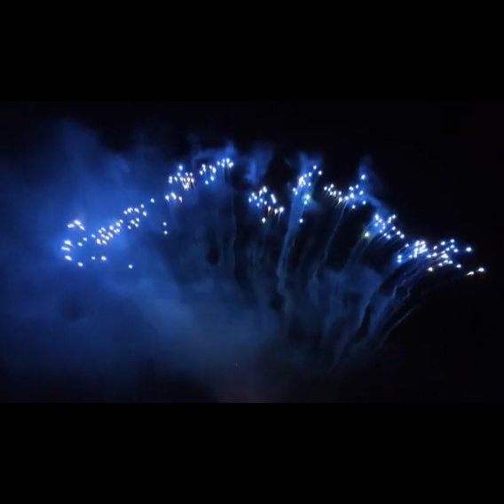 SLICE - 11 SHOT RED TO BLUE TO GREEN STROBE MINE (FAN)