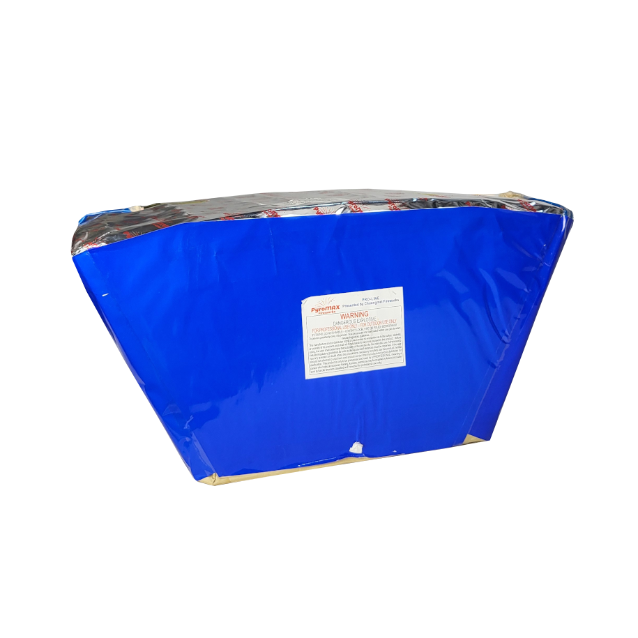 CAKE - 49 SHOT RED STROBE WILLOW W/ RED TAIL + GOLD TI WILLOW WATERFALL W/ BLUE TAIL (FAN)