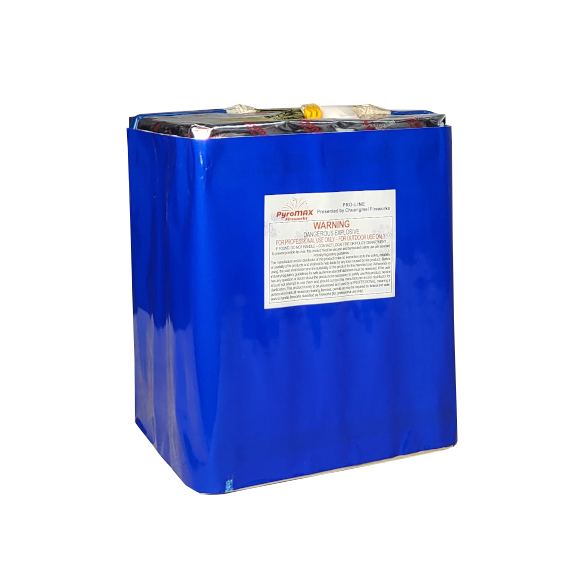 CAKE - 25 SHOT RED STROBE WILLOW W/ SILVER STROBE MINE + GOLD CROWN TAIL