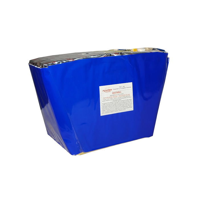 CAKE - 36 SHOT RED STROBE WILLOW + BLUE W/ SILVER STROBE MINE + GOLD CROWN TAIL (W)