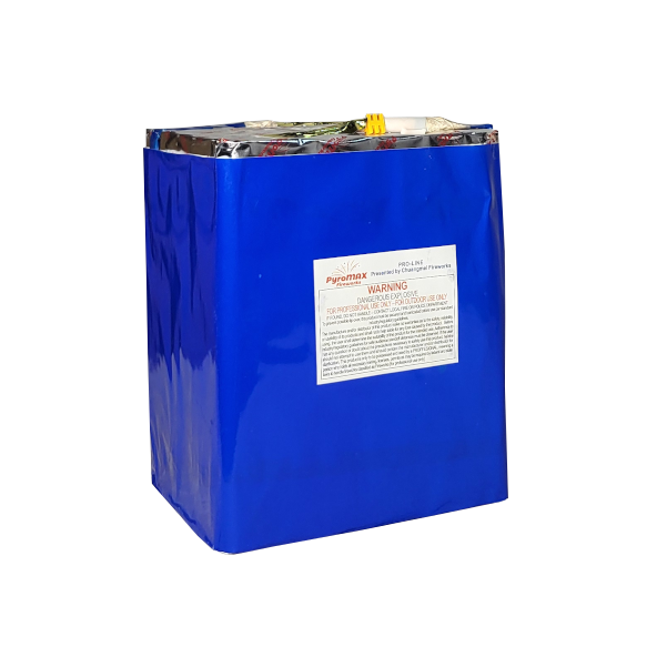 CAKE - 25 SHOT COLOR STROBE WILLOW W/ COLOR STROBE MINE + GOLD CROWN TAIL