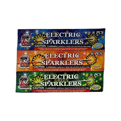 SHOGUN COLOR SPARKLERS 8" BAMBOO 12/6