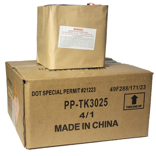 CAKE - 25 SHOT 1.2 INCH THUNDER KING W/ RED/ WHITE/ BLUE TAILS