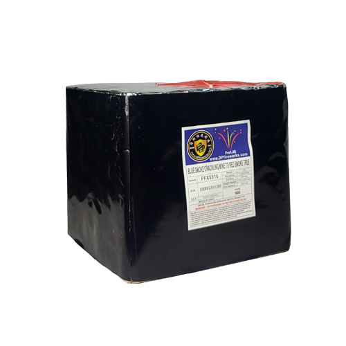 CAKE - INSTANT - 1.2 INCH 49 SHOTS VERTICAL SMOKE TREE - BLUE SMOKE CRACKLING MINE TO RED SMOKE TREE