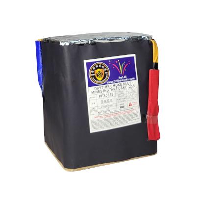 CAKE - 1.2 INCH 25 SHOT DAYTIME SMOKE BLUE MINES - INSTANT