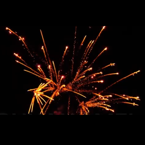 CAKE - 25 SHOT RED STROBE WILLOW W/ SILVER STROBE MINE + GOLD CROWN TAIL