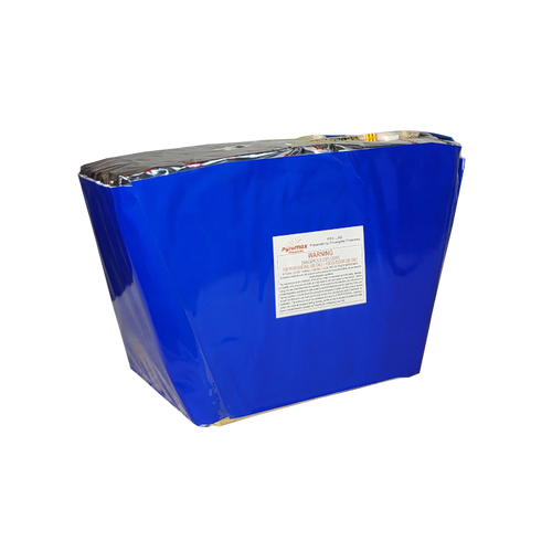 CAKE - 36 SHOT RED STROBE WILLOW + BLUE W/ SILVER STROBE MINE + GOLD CROWN TAIL (W)