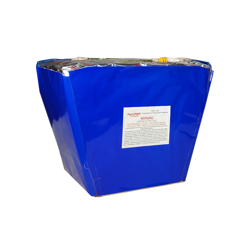 CAKE - 25 SHOT PURPLE SMOKE COMET TO CRACKLING W/ CRACKLING MINE (FAN)