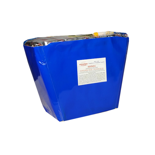 CAKE - 25 SHOT YELLOW SMOKE COMET TO CRACKLING W/ CRACKLING MINE (FAN)