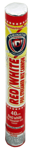40 CM Red/White Foil Streamer Mix Cannon