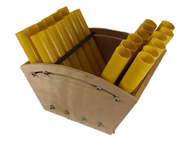 MORTAR RACK - W/ 24 ANGLED 1.91IN YELLOW FIBERGLASS TUBES ADJUSTABLE