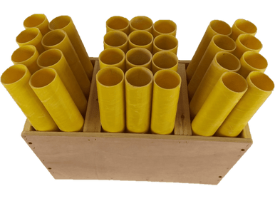 MORTAR RACK - W/ 28 ANGLED 19.1IN YELLOW FIBERGLASS TUBES