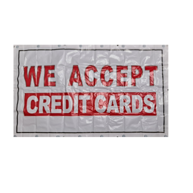 3' x 5' CREDIT CARDS ACCEPTED BANNER