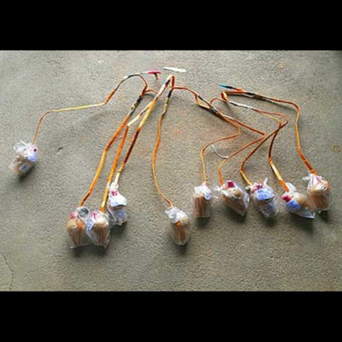 3" FINALE CHAIN - 12 SALUTE SHELLS WITH CRACKLING TAILS