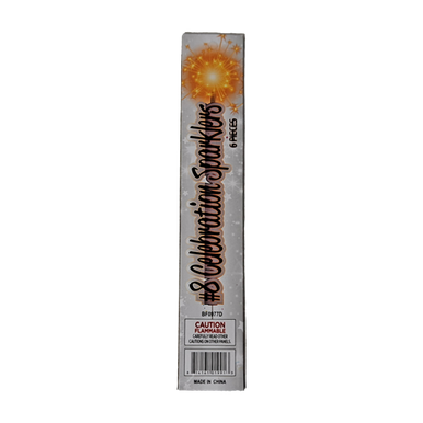 #8 GOLD METAL CELEBRATION SPARKLERS (SLIM PACK)