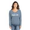 Suite Life Ladies Beach Wash® Garment-Dyed V-Neck Sweatshirt (ODI)