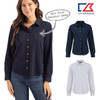 Cutter & Buck Advantage Tri-Blend Eco Soft Pique Long Sleeve Knitted Womens Button Up