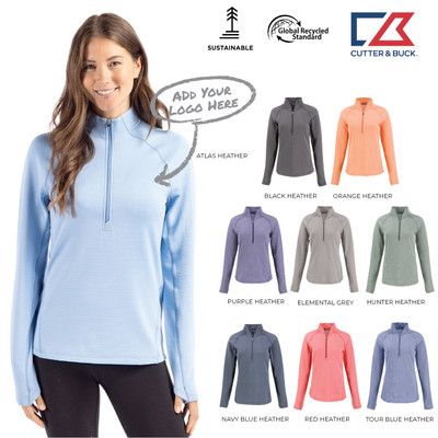 Cutter & Buck Peshastin Eco Fleece Recycled Womens Half Zip Pullover(CM)