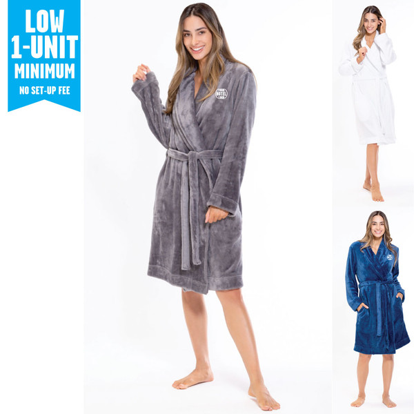 Ladies Super Soft Lightweight Plush Shawl Short Robe (ODE)