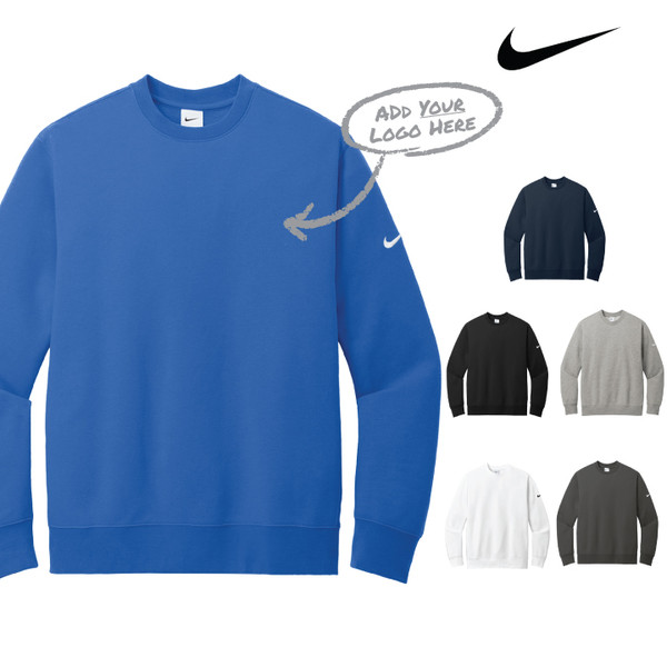 Nike Club Fleece Sleeve Swoosh Crew