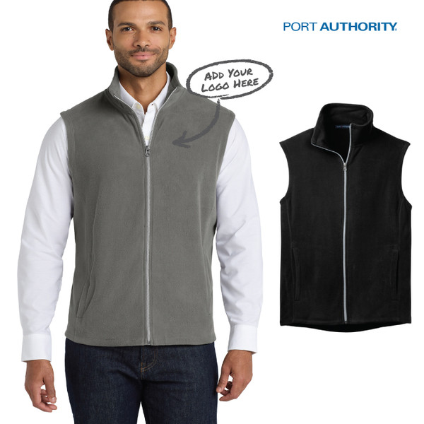 Port Authority® Microfleece Vest on model with color options