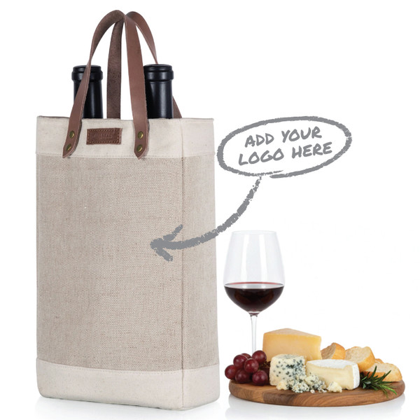Pinot Jute 2 Bottle Insulated Wine Bag