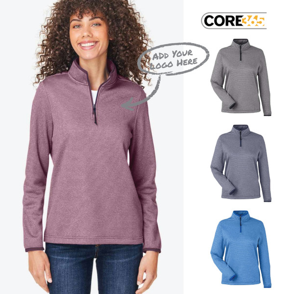 Women's Venture Heathered Stripe Quarter-Zip Pullover