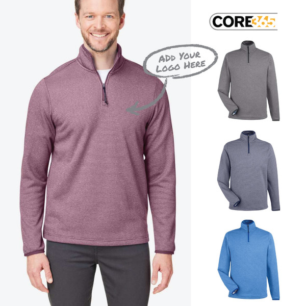 Men's Venture Heathered Stripe Quarter-Zip Pullover