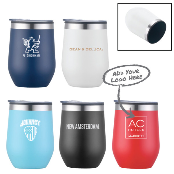 Margaux 12 oz. Double Walled Stainless Steel Stemless Wine Glass