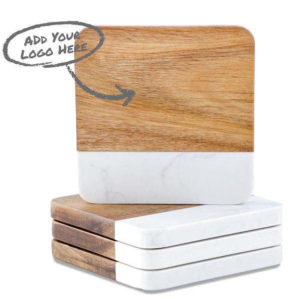 Acacia & Slate Square Coaster