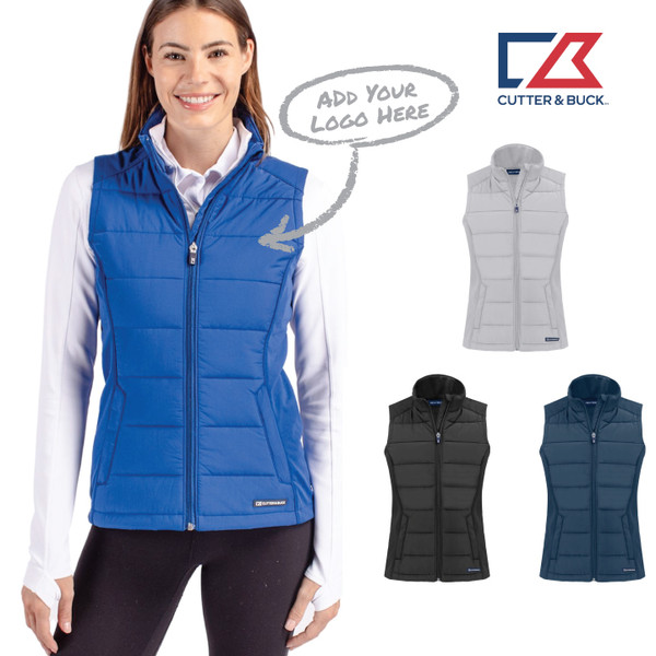 Cutter & Buck Evoke Epic Versatility Recycled Hybrid Softshell Womens Full Zip Vest