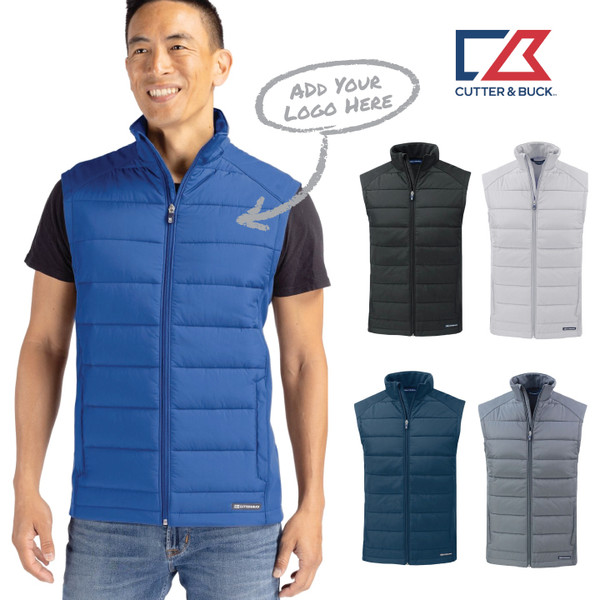 Cutter & Buck Evoke Epic Versatility Recycled Hybrid Softshell Mens Full Zip Vest