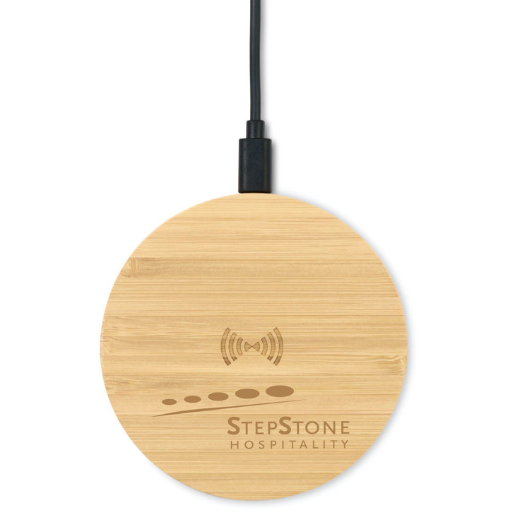 StepStone Hospitality Auden Bamboo Wireless Charger (CM) 
