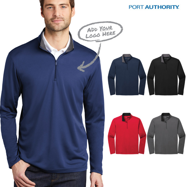 Mens Port Authority ® Silk Touch ™ Performance 1/4-Zip (OD)