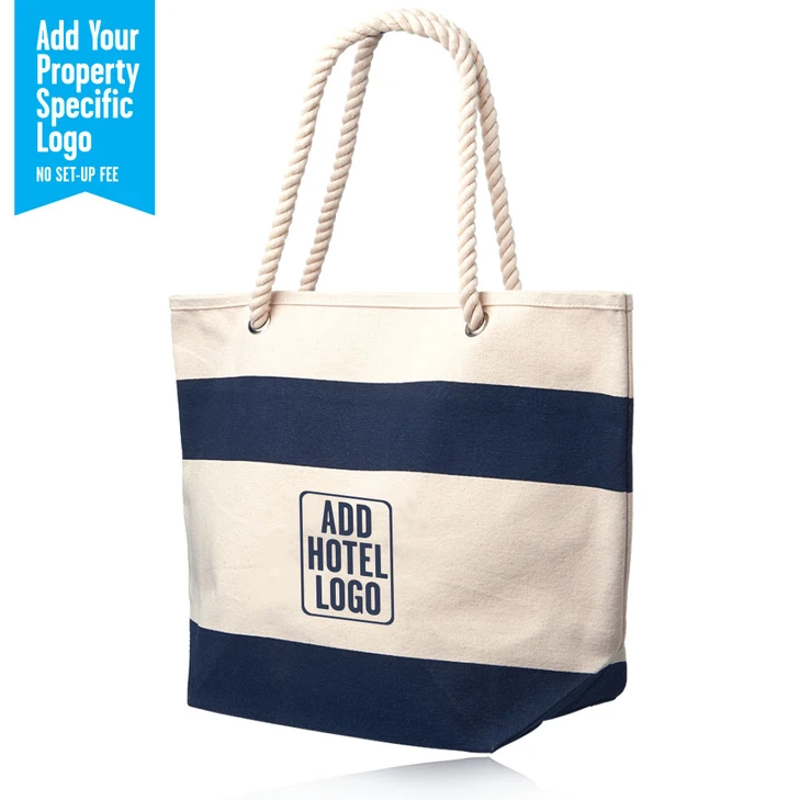 Striped Canvas Tote Bags with Rope Handles (CM)