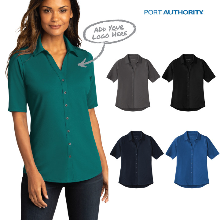 Ladies City Stretch Button Top