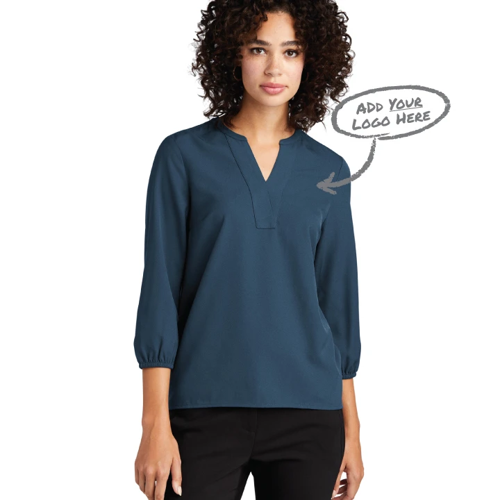 Ladies Mercer+Mettle™ Stretch Crepe 3/4-Sleeve Blouse (ODE)